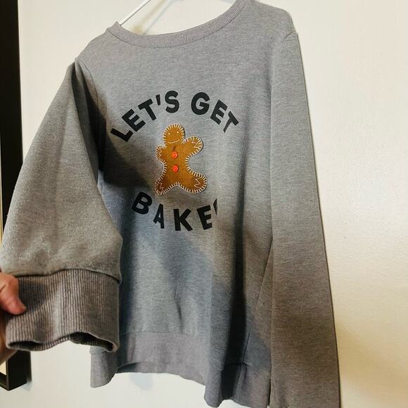 Sweet Claire Ugly Gingerbread Grey Let’s Get Baked Crewneck Sweatshirt Size M - Picture 4 of 8